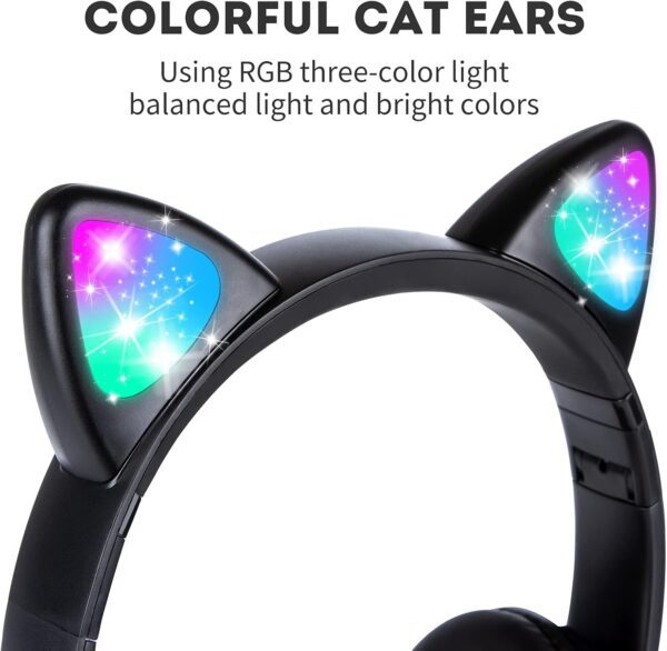 G2-638 -  "CAT" Wireless Light-Up Headset (Black & Green) - Image 3