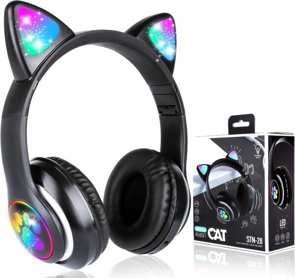 G2-638 -  "CAT" Wireless Light-Up Headset (Black & Green) - Image 6