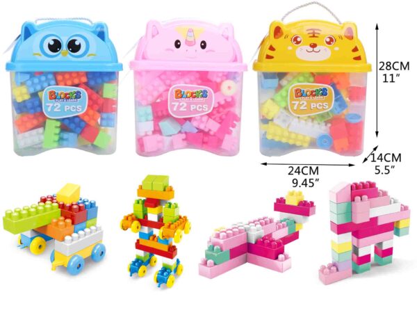 T3-153 - 72-pc Blocks with Animal Case - Image 2