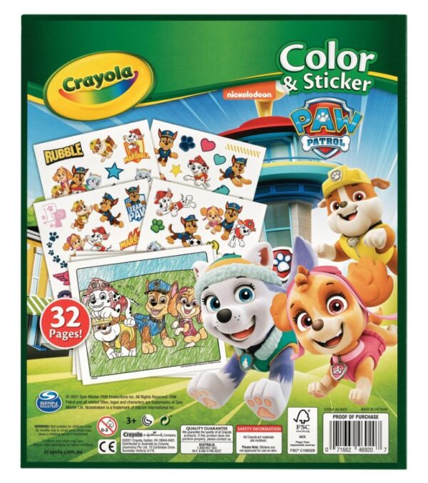 T4-2 - Paw Patrol Crayola Color & Sticker Set - Image 3