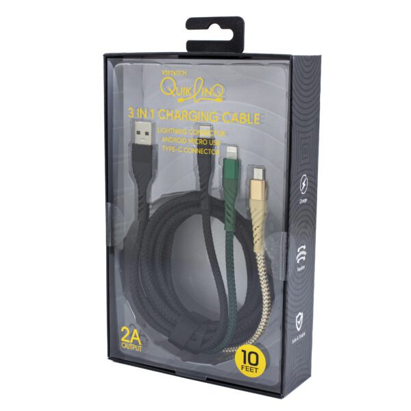 G2-690 - 10' 3-in-1 Charging Cable - Image 2