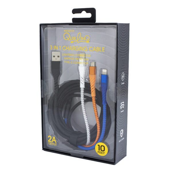 G2-690 - 10' 3-in-1 Charging Cable - Image 3