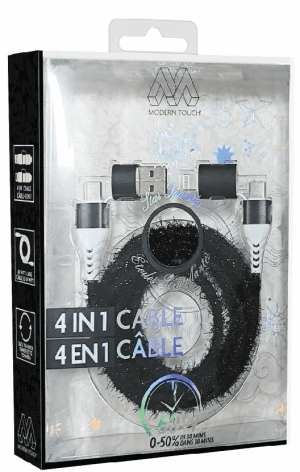 G2-608 – 6ft 4 in 1 Tinsel Charging Cord **Pre-order**