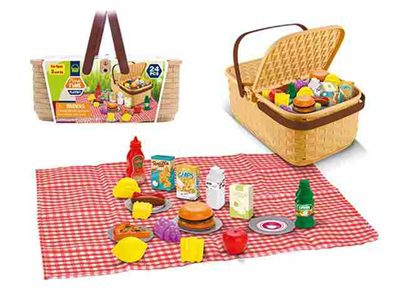 T2-447 - 11" Picnic Time Basket 23pc Playset