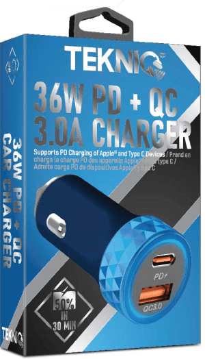 G2-605 - 36W P/D Metal Car Charger - USB-C & A **Pre-order**