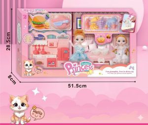 T2-414 Fashion Princess Doll W/ Kitchen Set