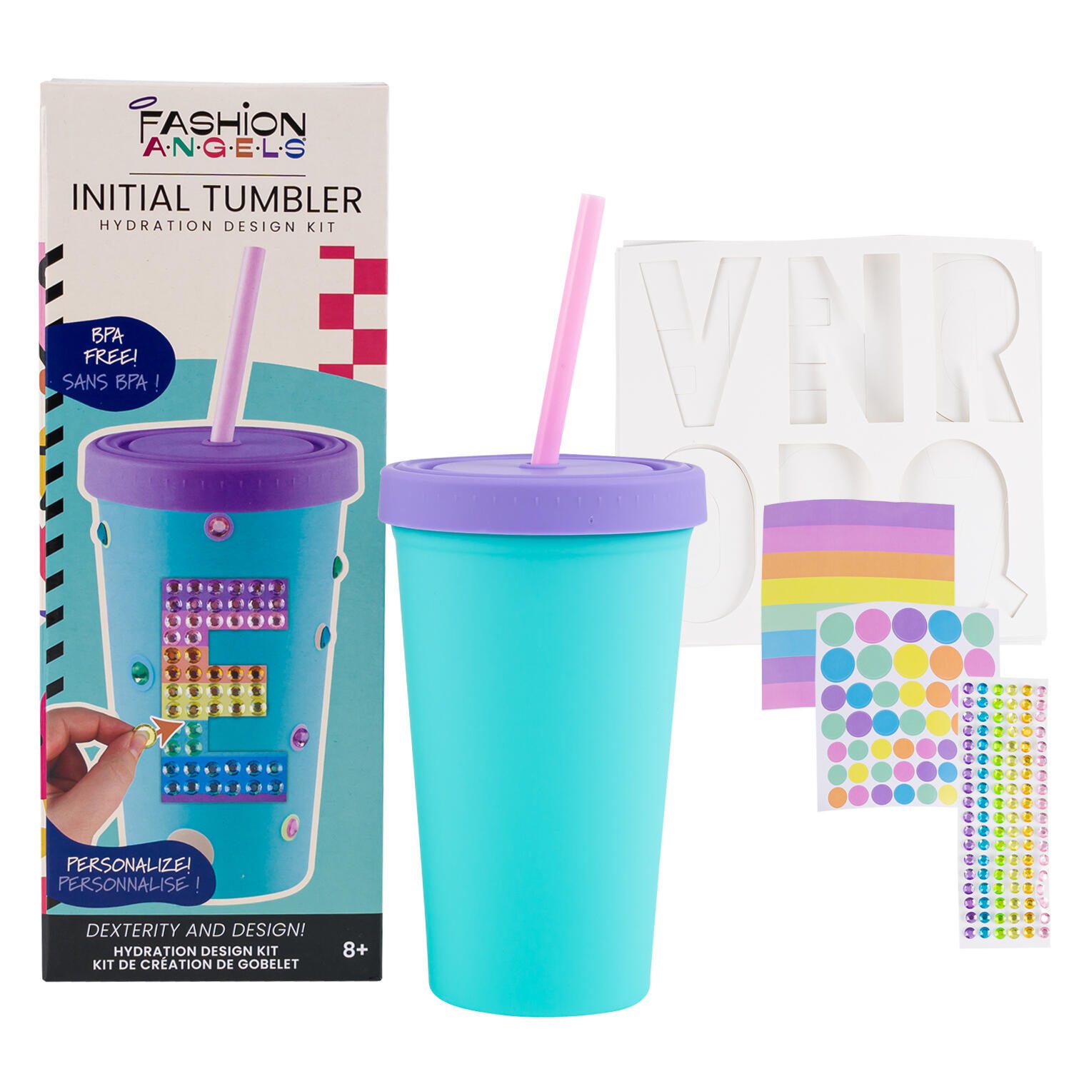 T4-62 Drink Tumbler & Straw With Add On Initial Sheets
