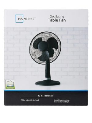ZMS-391 Oscillating Table Fan 12"- 3 Speed