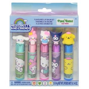 T2-829 Hello Kitty & Friends 5pk Lip Balm W/  Figure Head