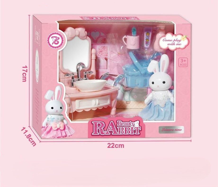 T2-386 Bunny Doll Bathroom Set
