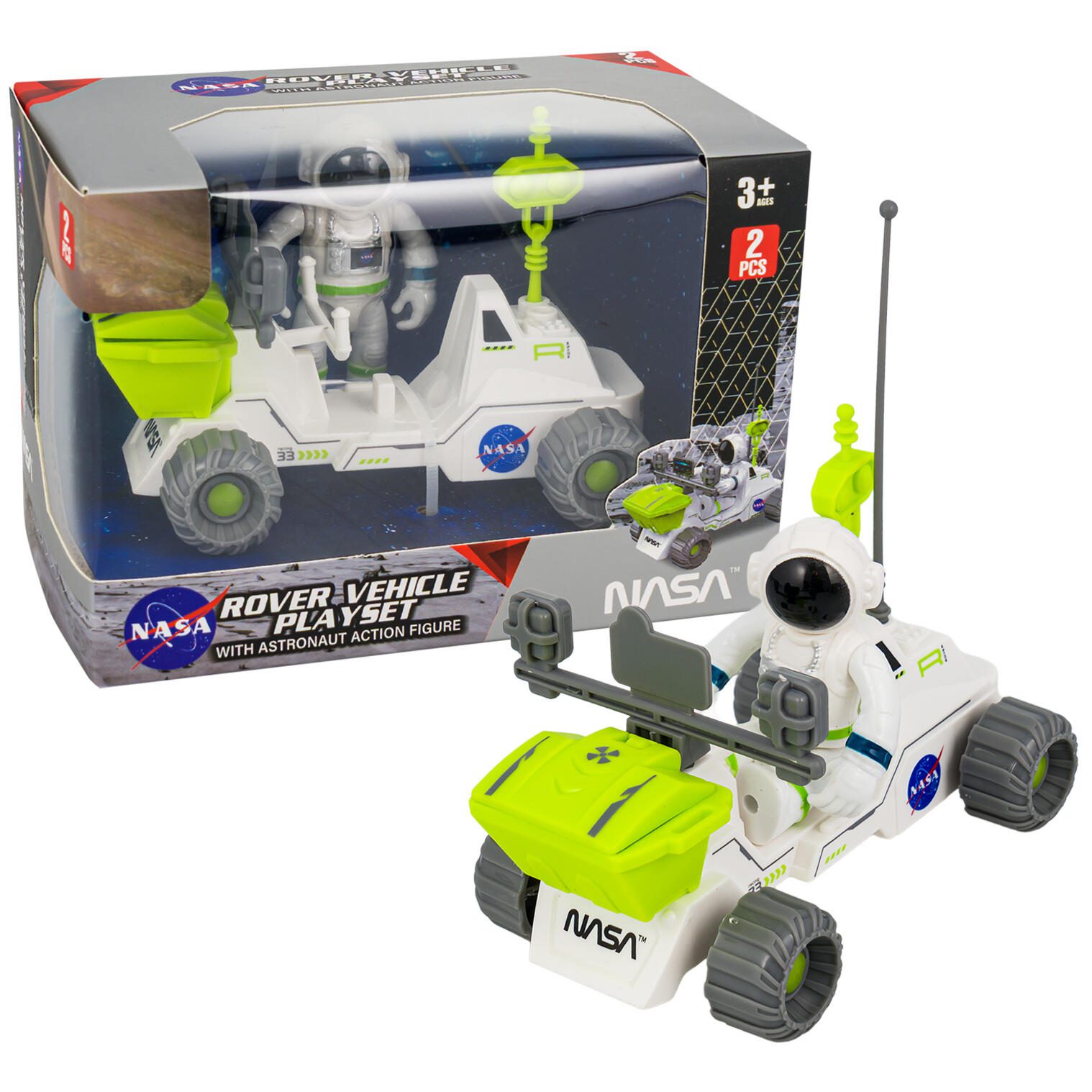 T1-886 NASA Rover Vehicle with Astronaut Action Figure Toy Playset, 2pcs